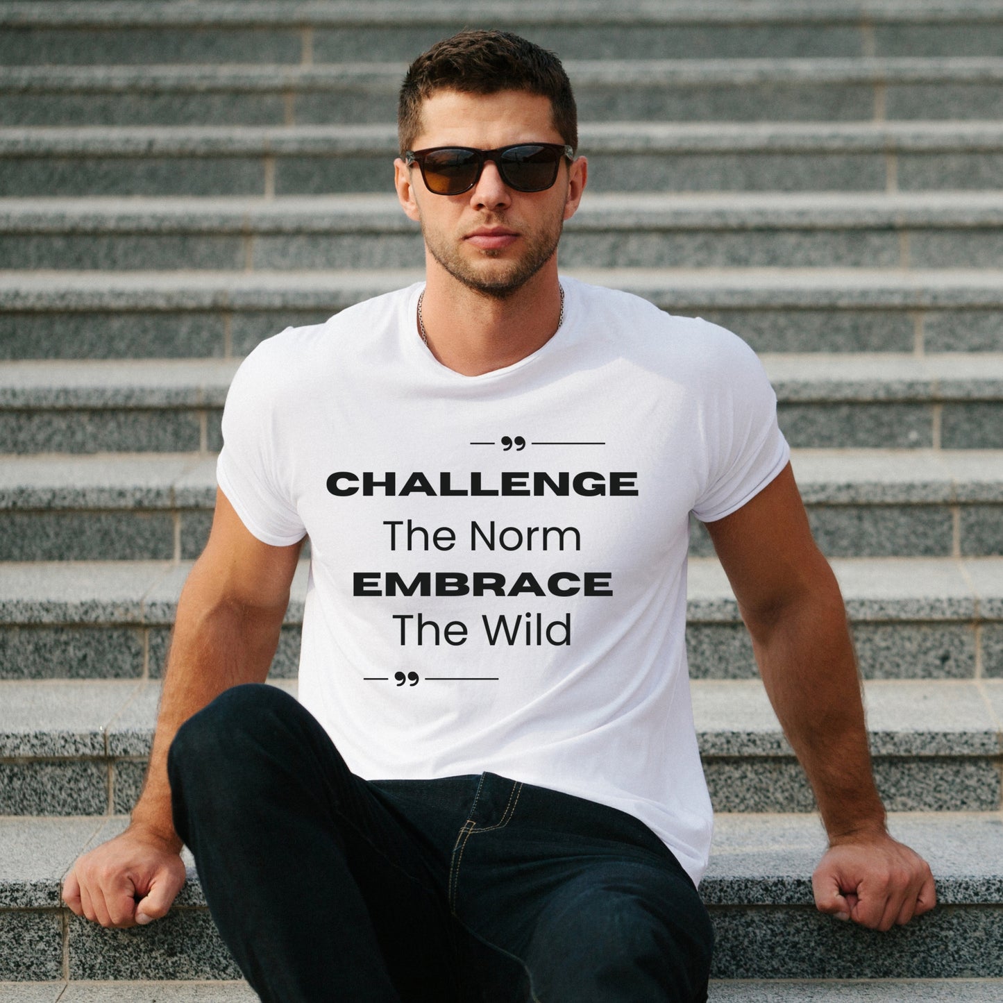 Cotton Round Neck Men's T-shirt - White