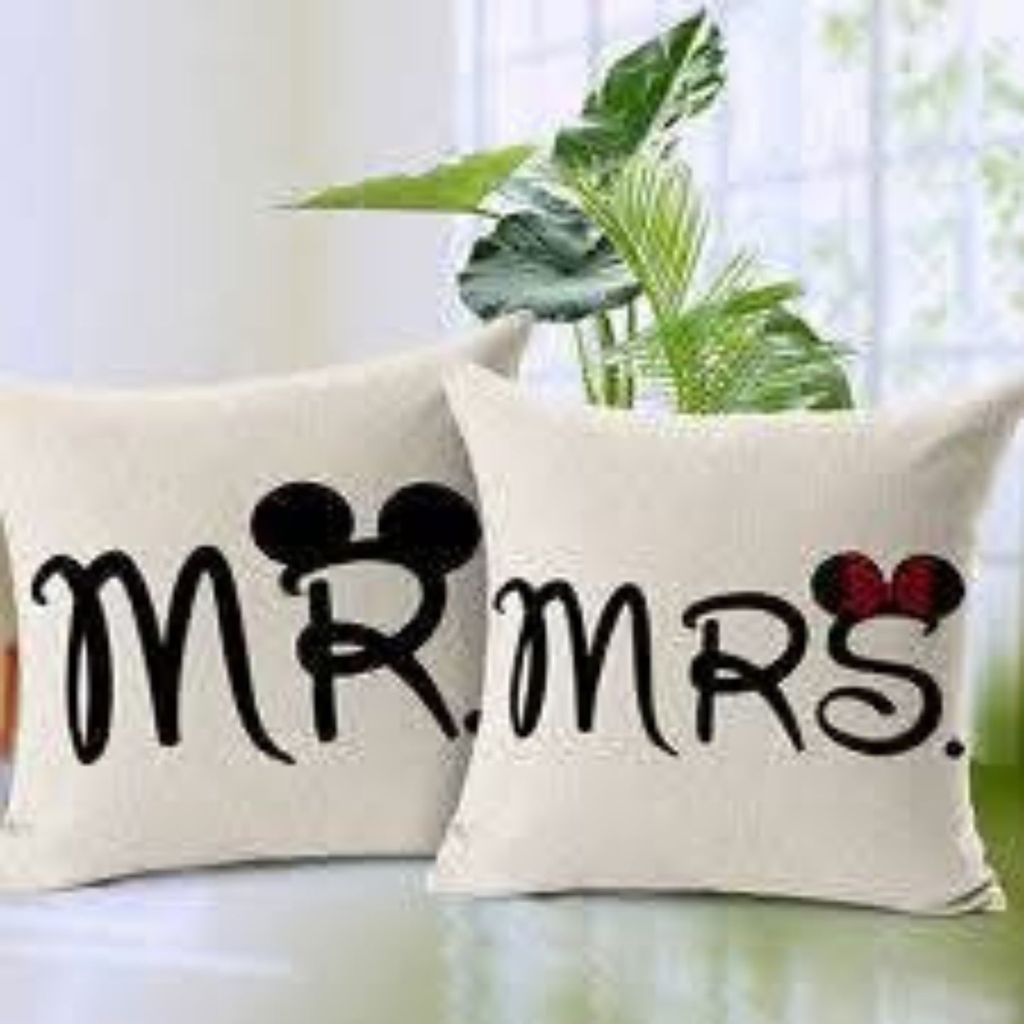 Mr. & Mrs Personalized Cushion - Off white