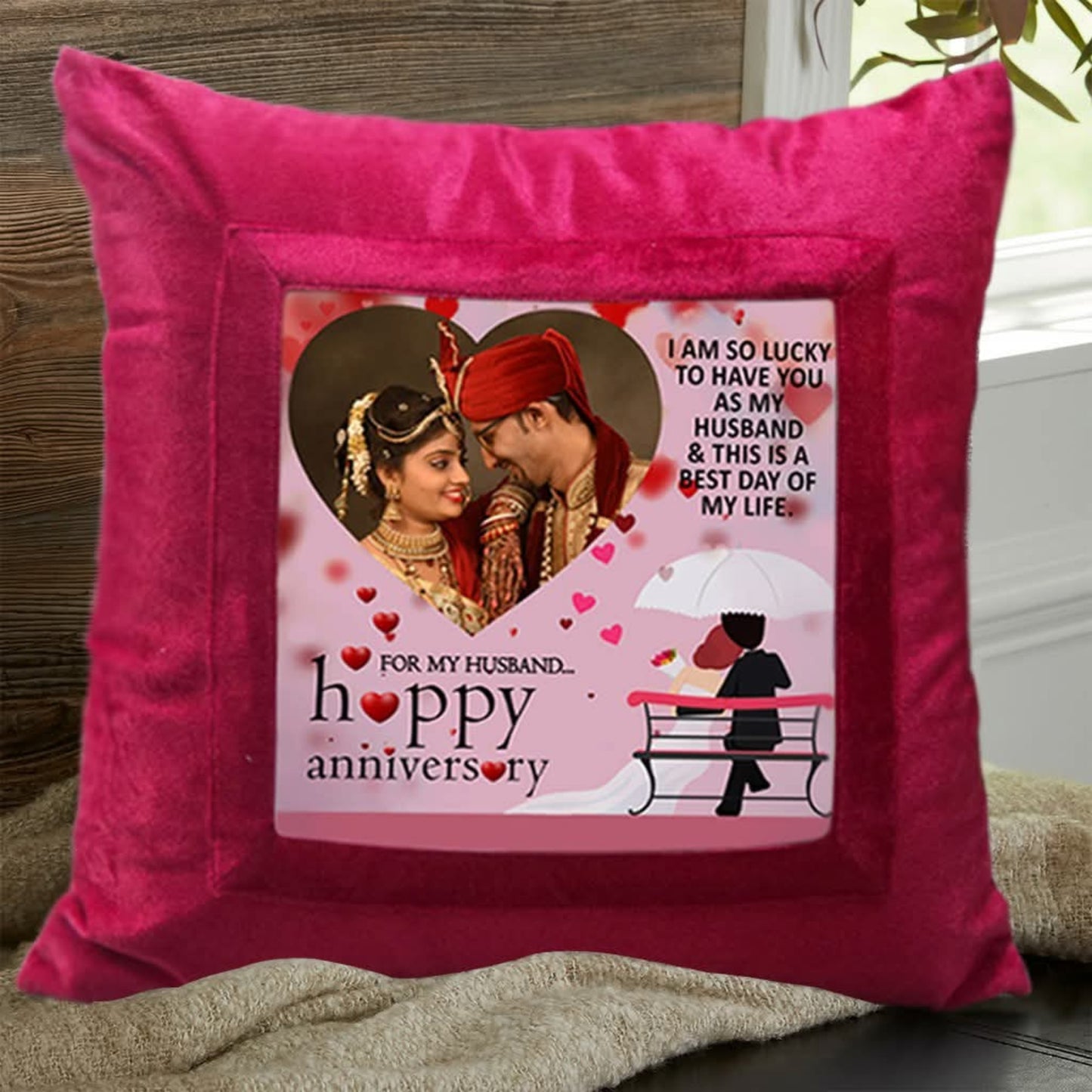 Anniversary Personalized Cushion - Red