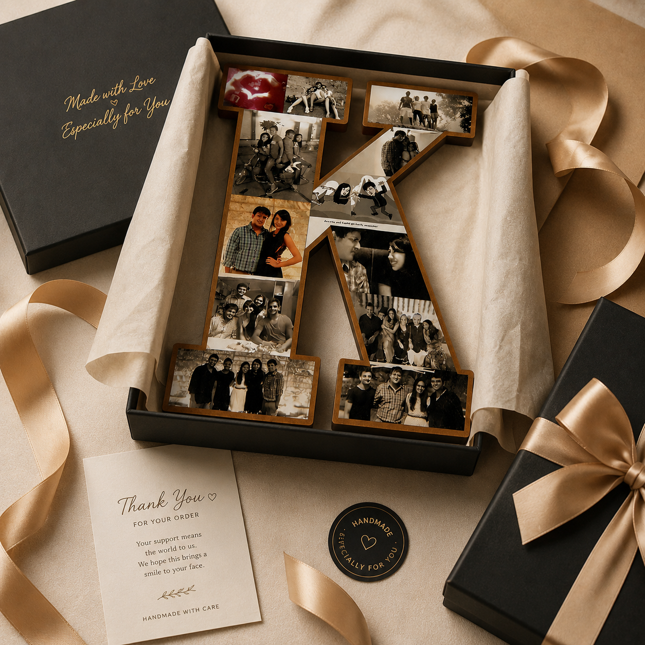 Personalized Alphabet K Photo Frame – Custom Letter Photo Collage