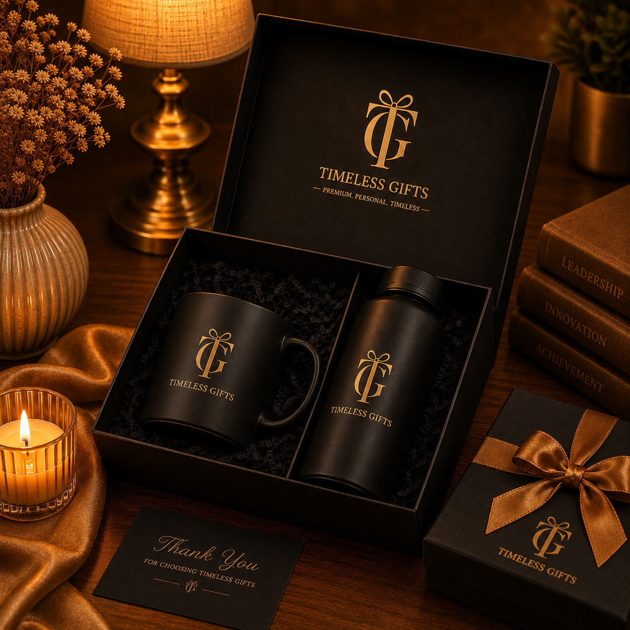 Premium Corporate Gift Set | Customized Mug & Bottle Gift Box