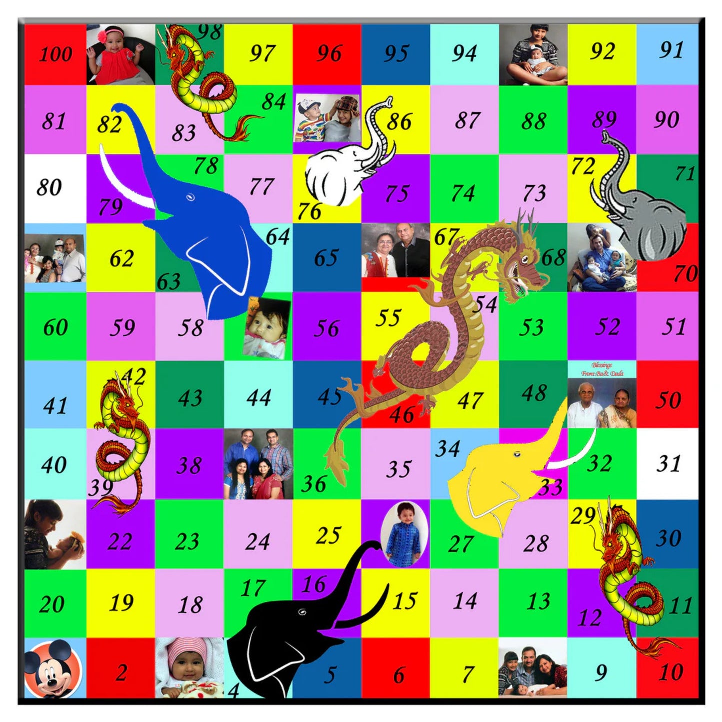 Personalized Snakes & Ladders - Family