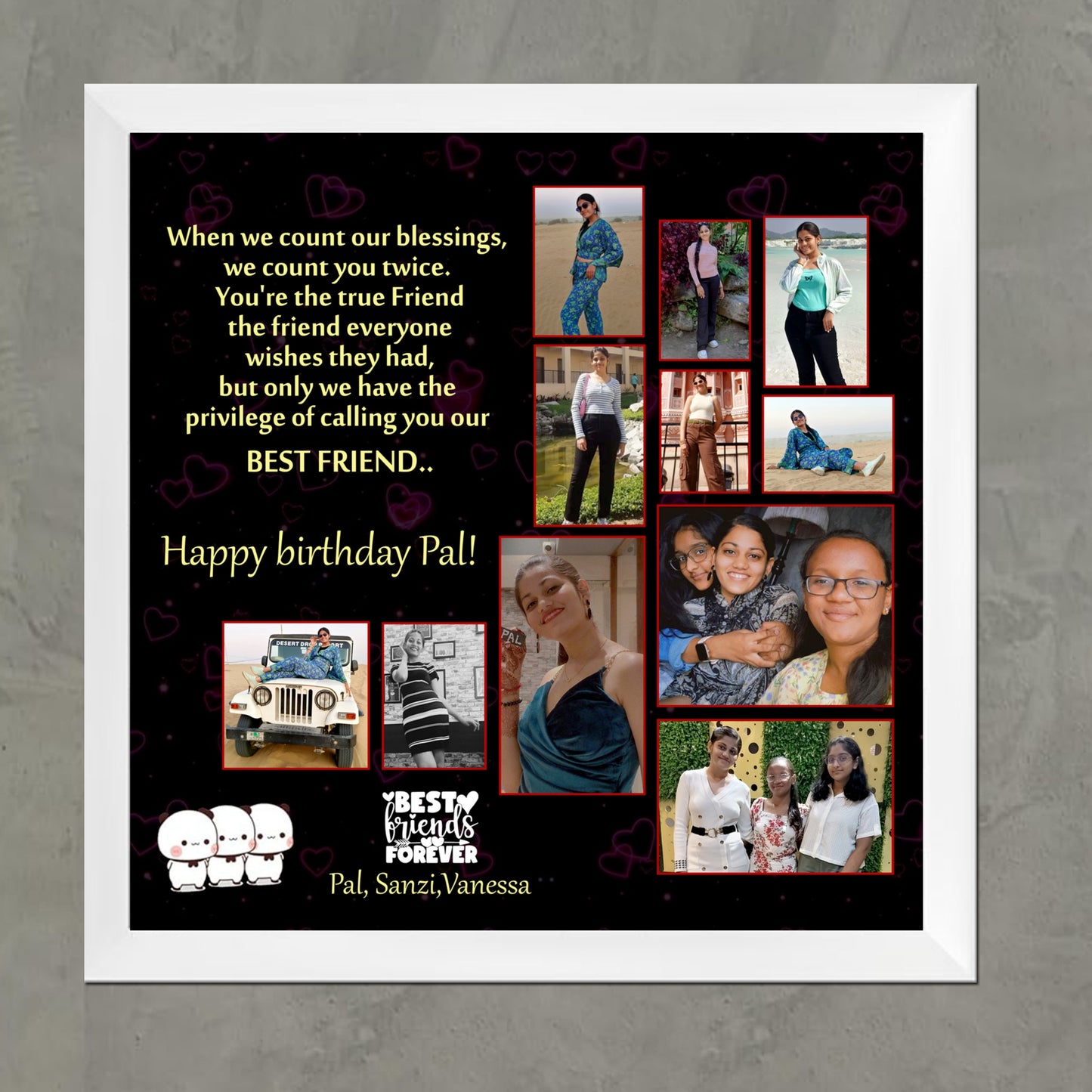 Happy Birthday 12x12 Personalized Collage Frame