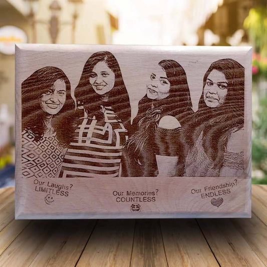 Personalized Wooden Engraved Plaque - Friends