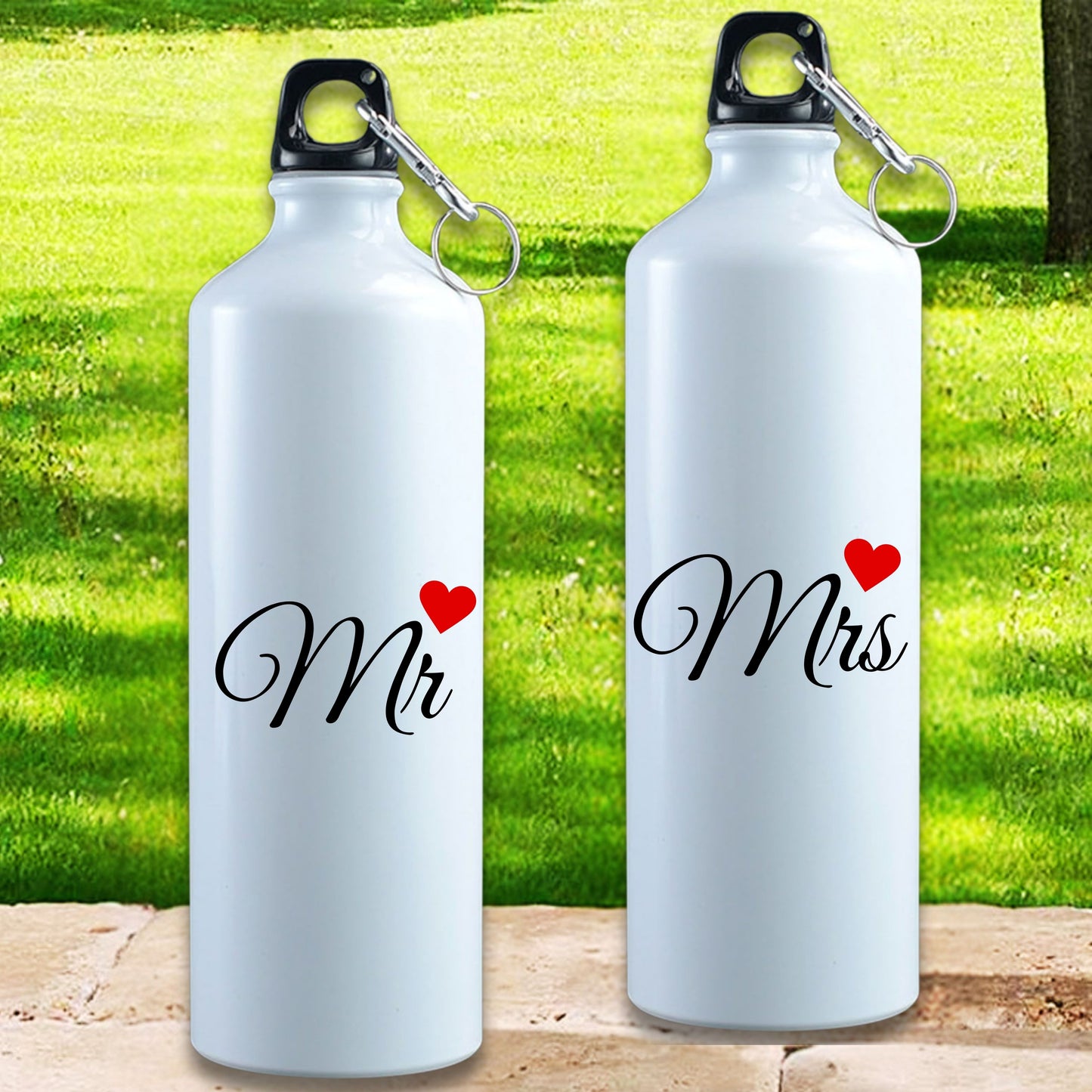 Personalized Mr & Mrs Metal Sipper Bottle