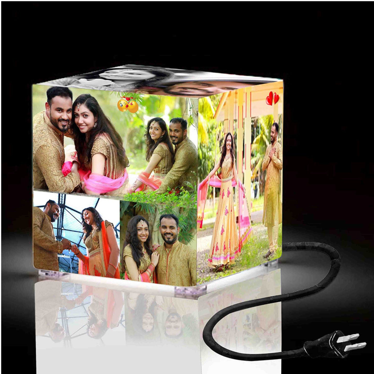 Personalized Square Lamp - Anniversary