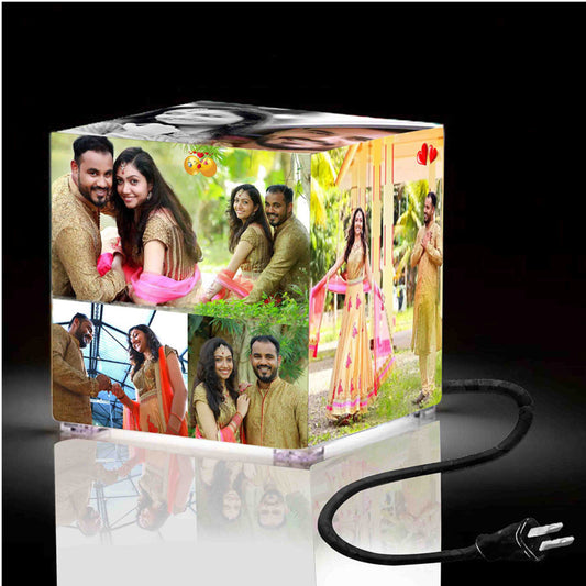 Personalized Square Lamp - Anniversary