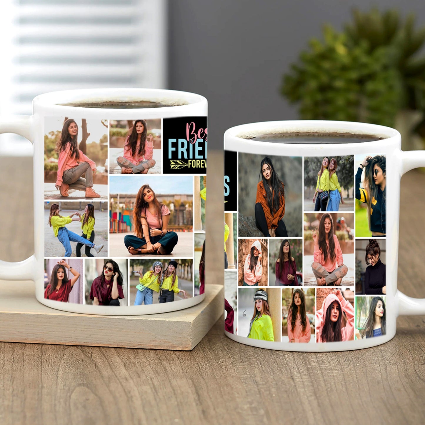 Friends Collage Personalized Coffee Mug - White