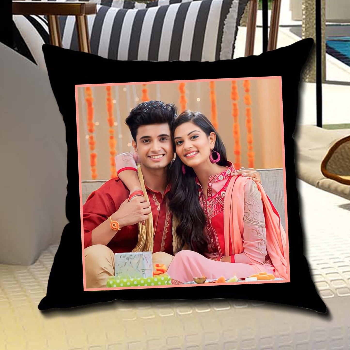 Personalized Black Cushion