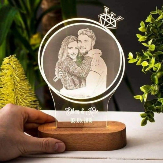 Personalized LED Acrylic Lamp with Base
