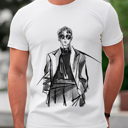 Cotton Round Neck Men's T-shirt - White