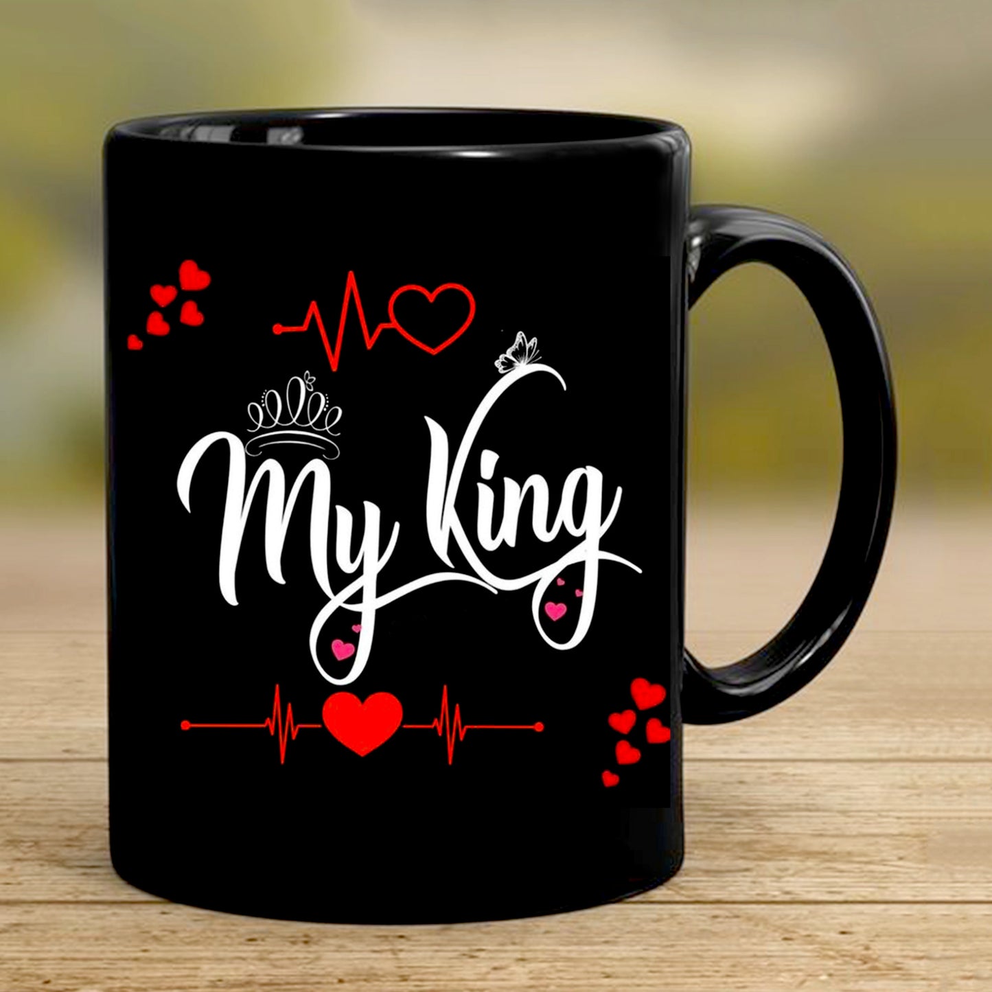 My King Personalized Coffee Mug - Full Black