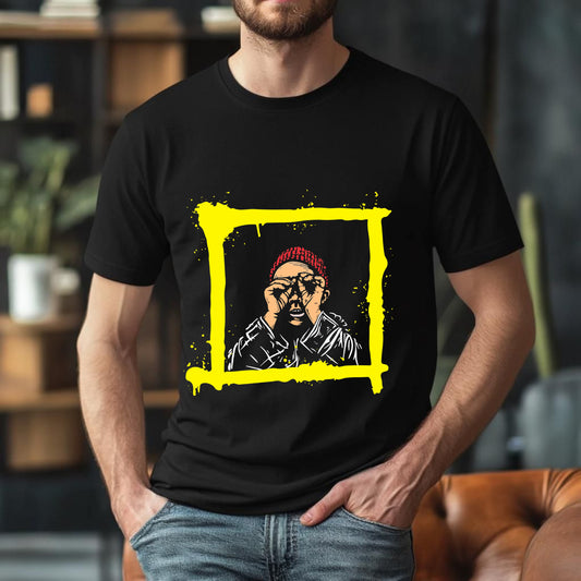 Cotton Round Neck Men's T-shirt - Black
