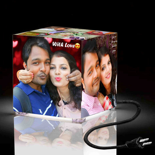Personalized Square Lamp - Couple