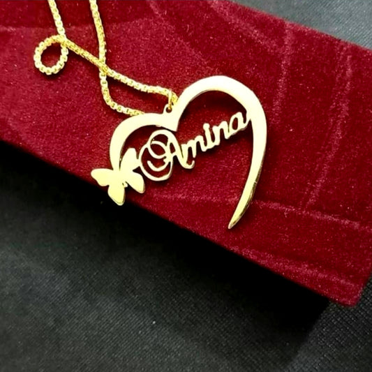 Personalized Half Heart Pendant