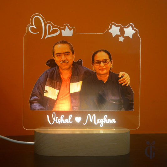 Personalized LED Acrylic Lamp with Base - Couple