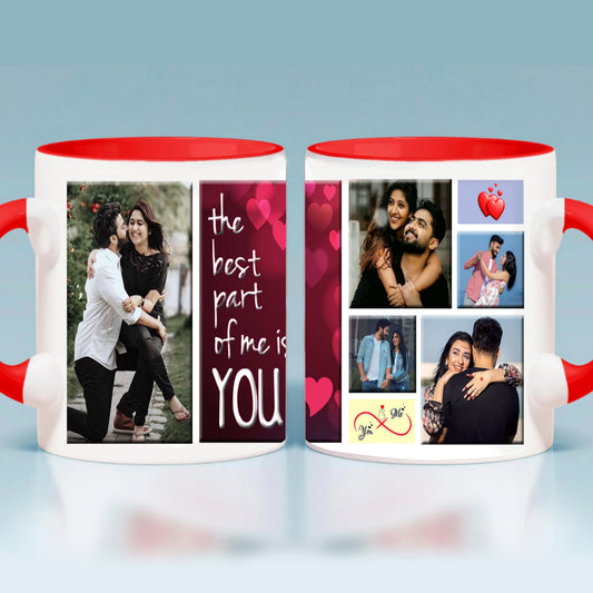 Personalized Red Color inside mug - Love