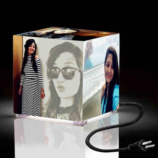 Personalized Square Lamp - Birthday