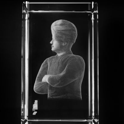 Laser engraved crystal cube 60x60x100