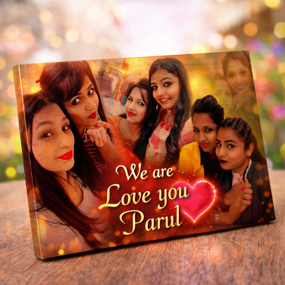 Personalized Friends Photo Collage Wooden Plaque – Custom Memory Gift (8x6 Inches)
