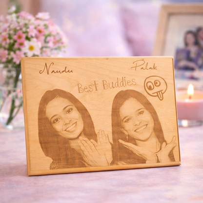 Best Buddies Personalized Wooden Engraved Plaque - 9x6 inches