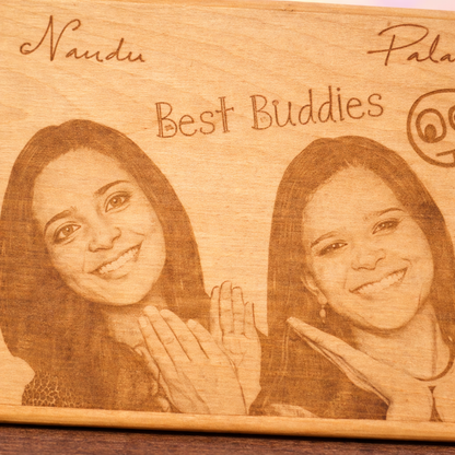 Best Buddies Personalized Wooden Engraved Plaque - 9x6 inches