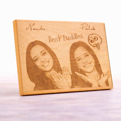 Best Buddies Personalized Wooden Engraved Plaque - 9x6 inches