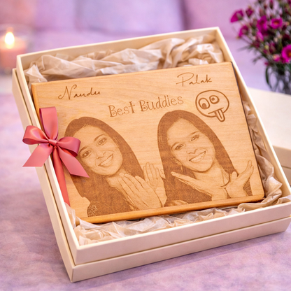 Best Buddies Personalized Wooden Engraved Plaque - 9x6 inches