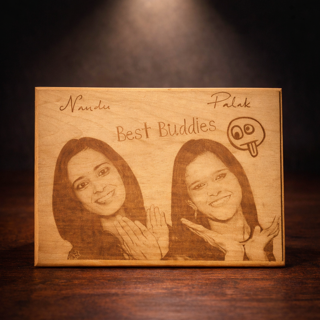 Best Buddies Personalized Wooden Engraved Plaque - 9x6 inches