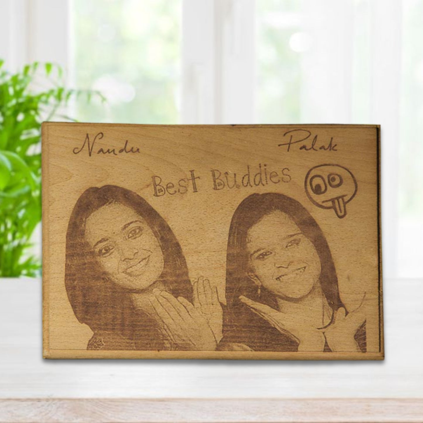 Best Buddies Personalized Wooden Engraved Plaque - 9x6 inches
