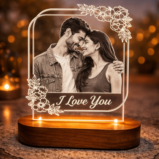 Personalized “I Love You” LED Photo Lamp – Custom Romantic Couple Acrylic Night Lamp