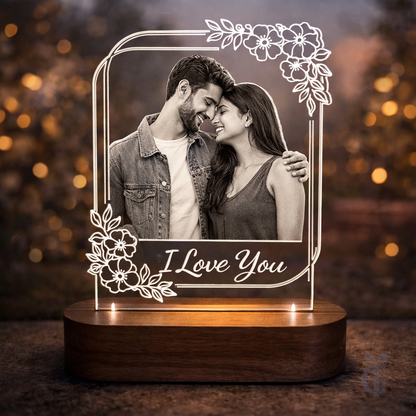 Personalized Couple LED Acrylic Lamp  Custom Romantic Photo Gift