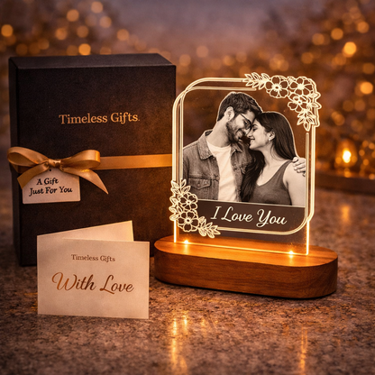 Personalized Couple LED Acrylic Lamp  Custom Romantic Photo Gift