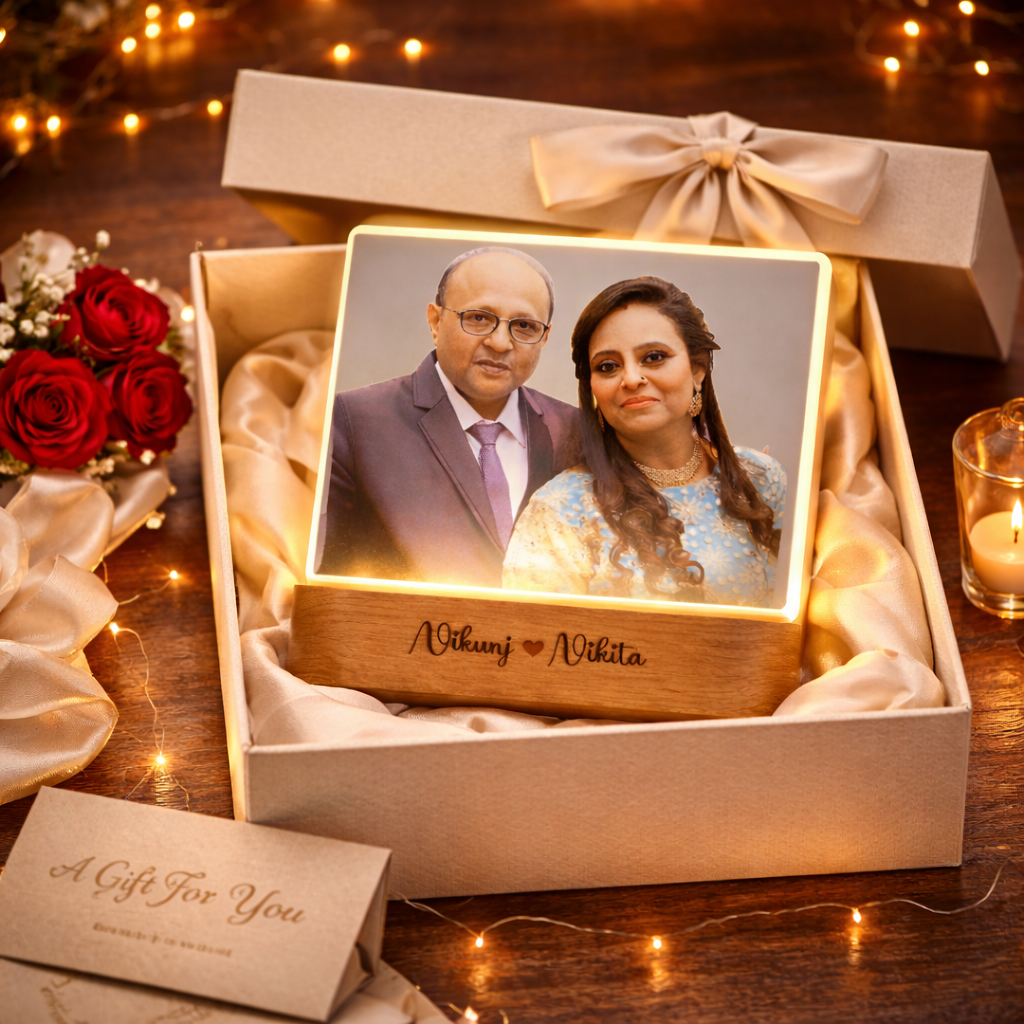 Personalized Anniversary LED Photo Lamp with Name – Custom Romantic Acrylic Night Lamp Gift