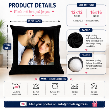 Personalized Photo Cushion | Custom Printed Pillow Gift - Couple