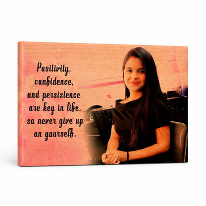 Personalized Motivational Photo Print Wooden Plaque with Quote - 5x4 inches