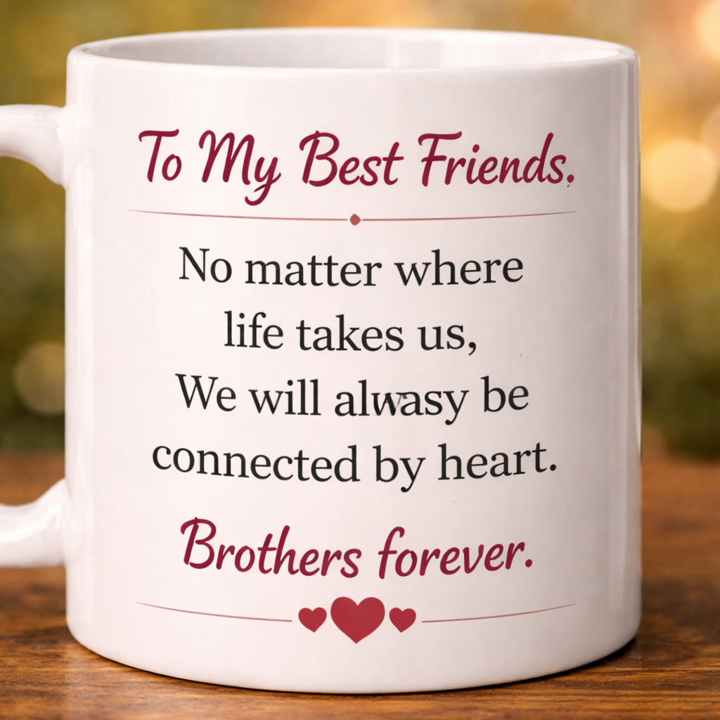 Brothers Forever – Personalized Best Friends Photo Mug