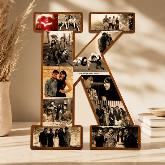 Personalized Alphabet K Photo Frame – Custom Letter Photo Collage