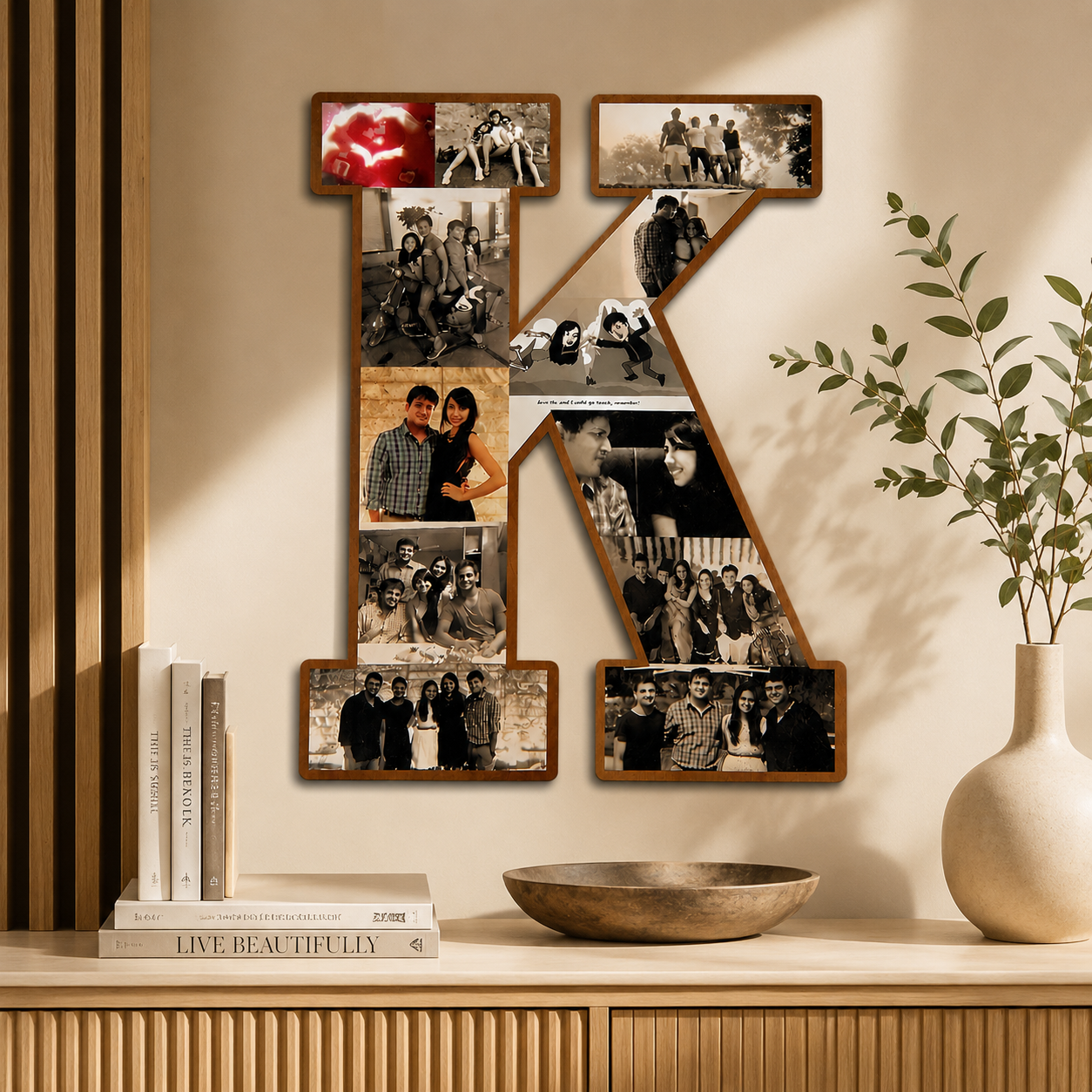 Personalized Alphabet K Photo Frame – Custom Letter Photo Collage