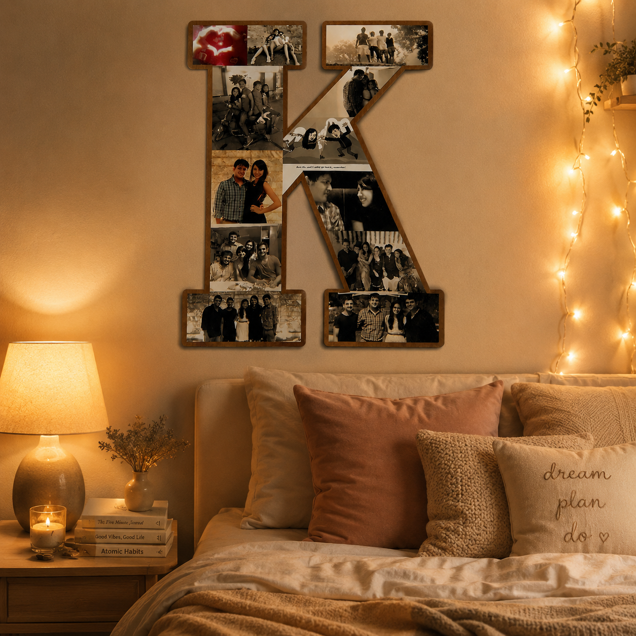 Personalized Alphabet K Photo Frame – Custom Letter Photo Collage