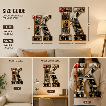 Personalized Alphabet K Photo Frame – Custom Letter Photo Collage