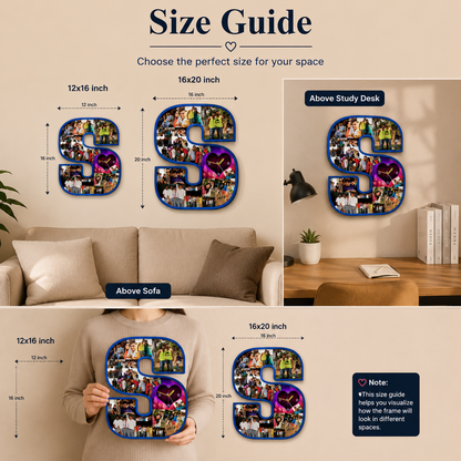 Personalized Alphabet Photo Clock – Custom Letter Collage Wall Clock