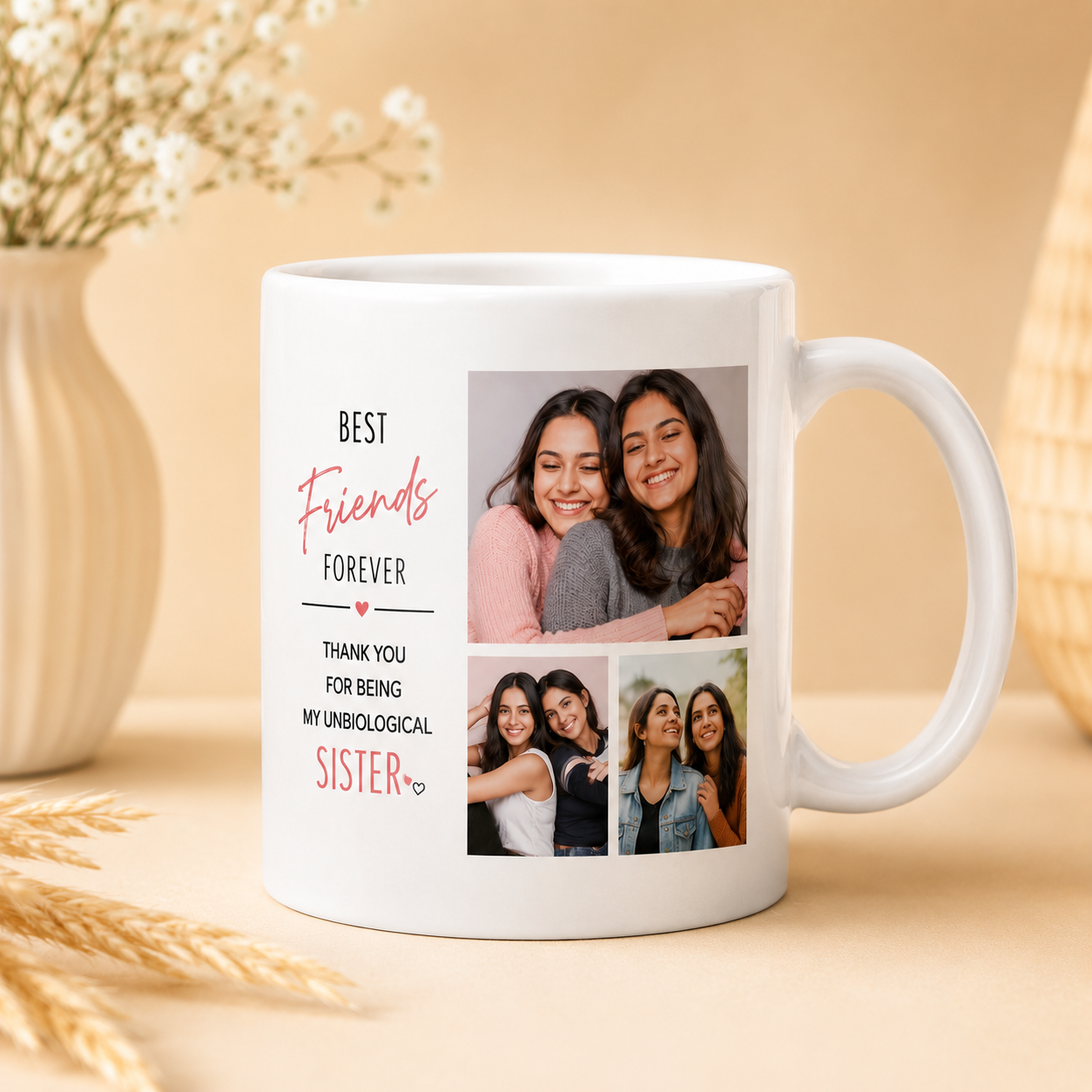 Personalized Best Friends Photo Mug – Custom Friendship Gift