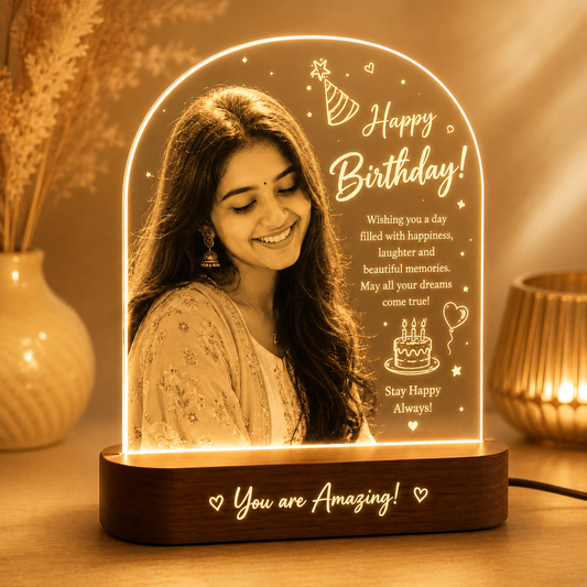 Personalized Birthday LED Photo Lamp – Custom Photo Gift