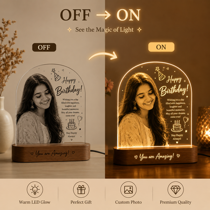 Personalized Birthday LED Photo Lamp – Custom Photo Gift