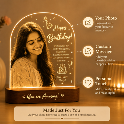 Personalized Birthday LED Photo Lamp – Custom Photo Gift