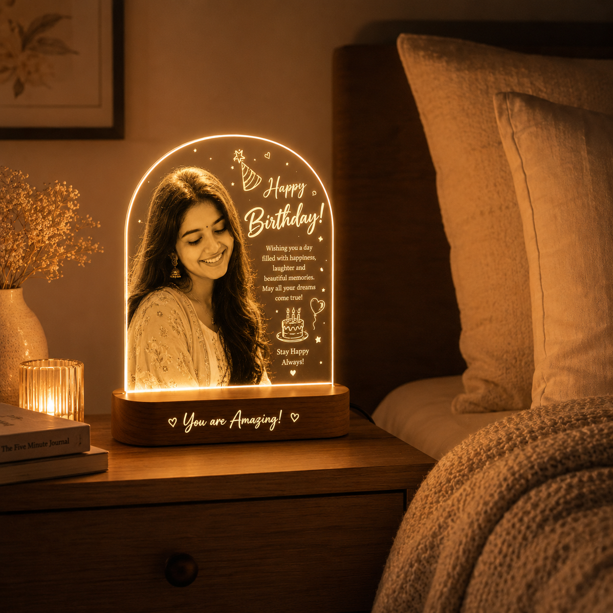 Personalized Birthday LED Photo Lamp – Custom Photo Gift