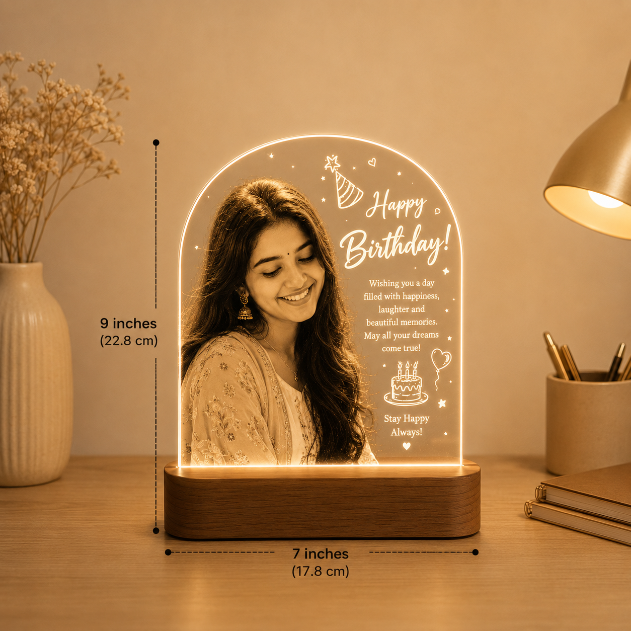 Personalized Birthday LED Photo Lamp – Custom Photo Gift