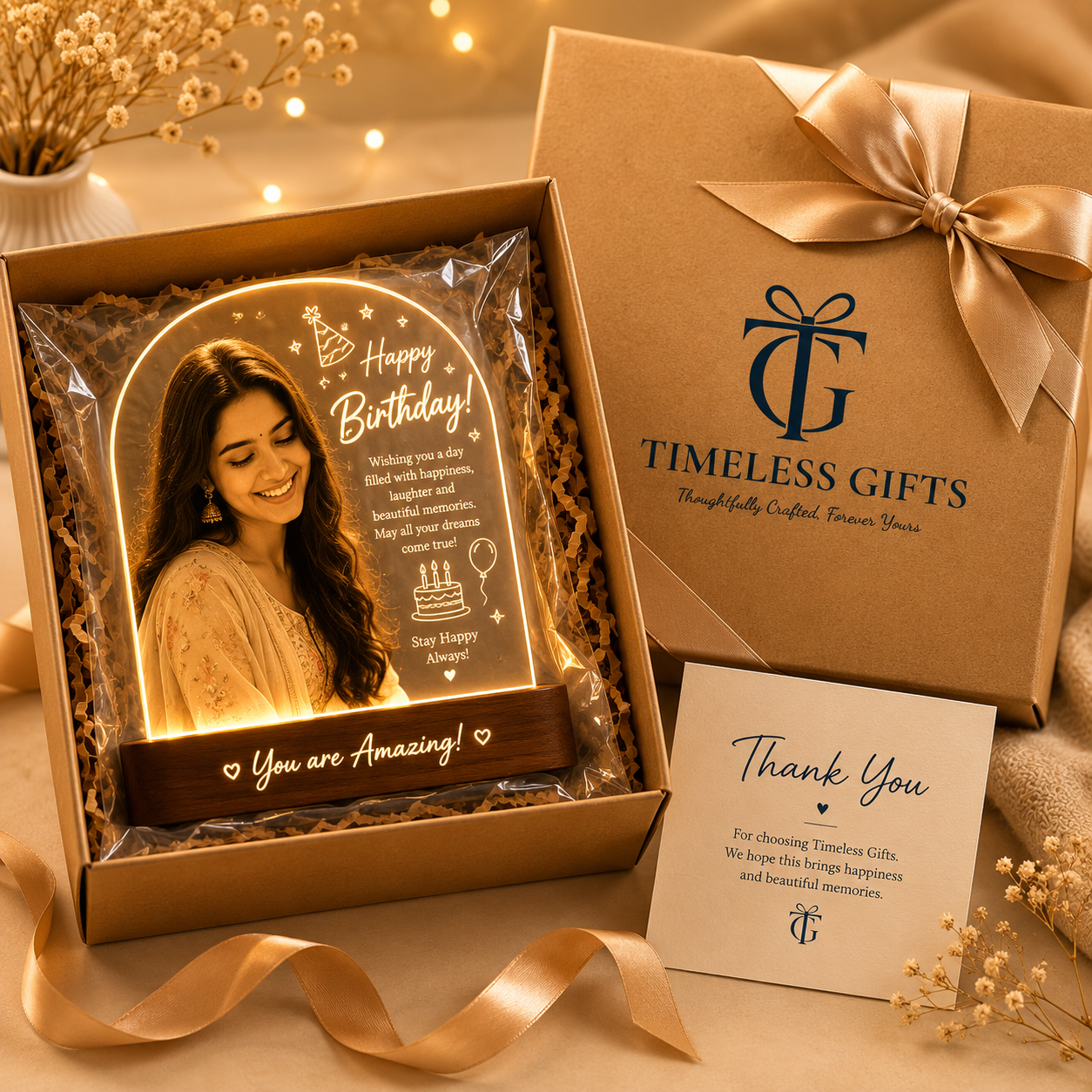 Personalized Birthday LED Photo Lamp – Custom Photo Gift