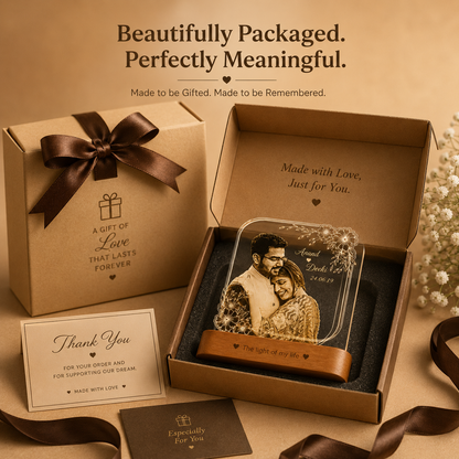 Personalized Couple Photo LED Lamp with Name – Custom Acrylic Romantic Night Lamp